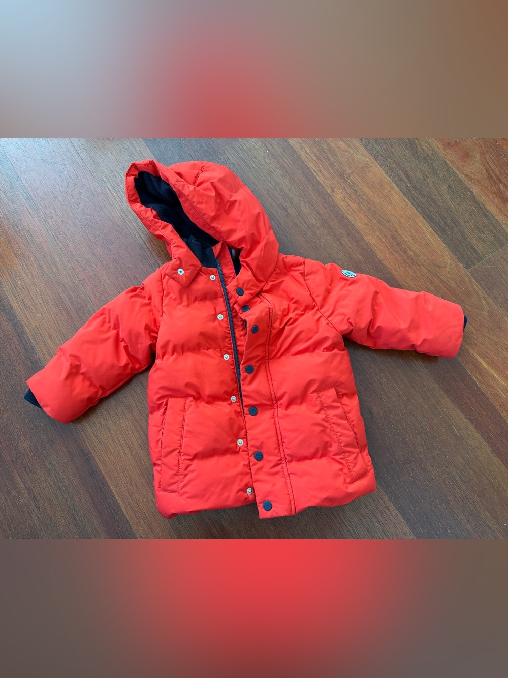 Jacadi Red Hooded Puffer Jacket - 36M (3T)